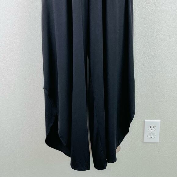 Fraiche by J Black Sleeveless Wide Leg V-Neck Capri Jersey Jumpsuit XS/Small - Picture 7 of 15